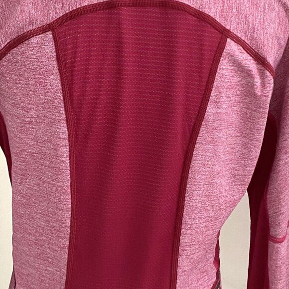 Lululemon Heather Pink Red Mesh Athletic Long Sleeve 1/4 Zip Top Size 10 - Picture 7 of 11